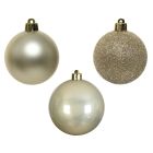 Kaemingk Christmas Baubles Shatterproof - Shiny/Matt/Glitter Mix - Pack of 10 - Pearl - dia 6cm