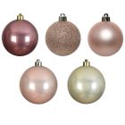 Kaemingk Christmas Baubles Shatterproof - Shiny/Matt/Glitter Mix - Pack of 30 - Various Pinks - dia 6cm