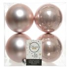 Kaemingk Christmas Baubles Shatterproof - Shiny/Matt Mix - Blush Pink - dia 10cm