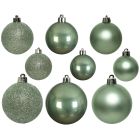 Kaemingk Christmas Baubles Shatterproof Shiny/Matt/Glitter Mix - Pack of 30 - Sage Green