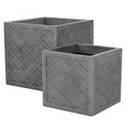 Sankey - Lazio 32cm Square Planter - Pewter