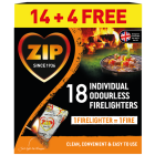 Zip Fast & Clean Wrapped Firelighters Pack 14 Plus 4 Free