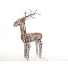 Kaemingk Lumineo LED Brown Wicker Deer Christmas Lights - Indoor & Outdoor - Warm White - L 61cm - W 27cm - H 135cm - 96 LED