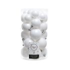 Kaemingk Shatterproof Baubles Mixed Pack 30 Winter White - 40/50/60mm