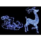 Acrylic Reindeer & Sleigh 140 White LED - 1m