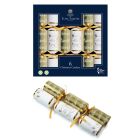 Tom Smith Christmas Crackers - Pack of 6 - Cream And Gold