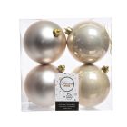 Kaemingk Christmas Baubles Shatterproof - Shiny/Matt Mix - Pearl - dia 10cm