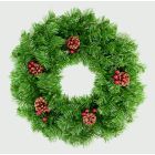 Premier Christmas Wreath With Berries And Cones - 50cm