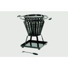 Lifestyle - Signa Steel Basket With Fire Pit BBQ - Black - steel basket frame work