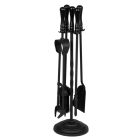 Hearth & Home - Black Companion Set With Round Base 5 Piece - 19"