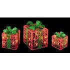 Premier Red Green Parcels With Warm White LEDs - Set 3