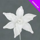 Davies Products Fur Edge Poinsettia Stem - White