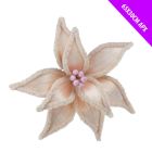 Davies Products Christmas Fur Edge Poinsettia Stem - Pink