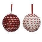 Kaemingk Christmas Foam Bauble With Hanger Red White 10cm