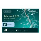 Kaemingk Micro LED Cluster Twinkle Lights - 480 Cool White - Silver Cable