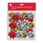 I G Design Gold, Silver, Red Christmas Bows - Pack 20
