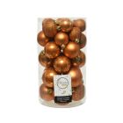 Kaemingk Christmas Baubles Shatterproof - Shiny/Matt/Glitter Mix - Pack of 30 - Amber - dia 4cm/5cm/6cm