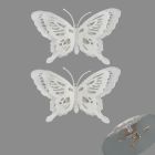 Davies Products Glitter Butterflies Christmas Decoration - Pack of 2 - White