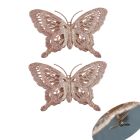 Davies Products Glitter Butterflies Christmas Decoration - Pack of 2 - Rose Gold