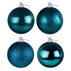 Davies Products Luxury Christmas Tree Baubles - Set of 4 - 15cm - Kingfisher