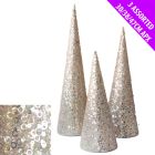 Davies Products Gold Deco Cones Christmas Decoration - Set of 3