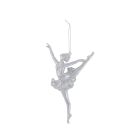 Davies Products Glitter Ballerina Christmas Tree Bauble - 16cm Silver