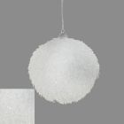 Davies Products Fluffy Glitter Snowball Christmas Tree Bauble - 10cm