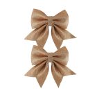 Davies Products 2 Luxury Glitter Bows Christmas Decoration - 12cm x 13cm Red Gold