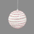 Davies Products Candy String Glitter Christmas Tree Bauble - 10cm White