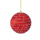 Davies Products Candy String Glitter Christmas Tree Bauble - 10cm Red