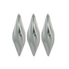 Davies Products Swirl Drops Christmas Tree Baubles - Pack of 3 - 18cm Silver/Silver