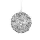 Davies Products Maxi Sequin Christmas Tree Bauble - 10cm Silver