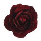 Davies Products Clip-On Velvet Rose Christmas Decoration - 15cm Dark Red