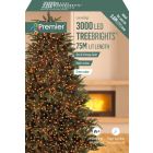 Premier Multi Action Treebrights With Timer 3000 LED Red & Vintage Gold/Green