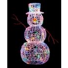 Premier Multi Action Christmas Lit Snowman 90cm - 80 Multi Coloured LEDs