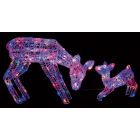 Premier Multi Action Mother & Baby Deer 70-38cm 230 Multi Coloured LEDs