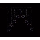 Premier Christmas Heart Shape V Curtain Rainbow LED 1.2m