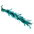 Premier Christmas Glitter Peacock Long Tail - 38cm Dark Green