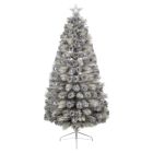 Premier Fibre Optic Silver Tipped Fir White Christmas Tree LED 1.8m 6ft