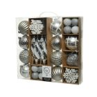 Kaemingk Mixbox Shatterproof Baubles 8cm Silver/Col