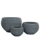 Kaemingk Jamie Round Plastic Planters - Set of 3 - Grey