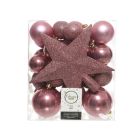 Kaemingk Christmas Shatterproof Baubles 8cm Velvet Pink 33 piece set