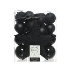 Kaemingk Christmas Shatterproof Baubles 8cm Black 33 piece set