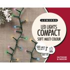 Lumineo 500 LED Compact Christmas Lights - 1100cm - Soft Multi Coloured