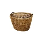 Hearth & Home - Wooden Handle Oval Log Basket