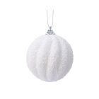 Kaemingk Christmas Bauble Foam Glitter White 8cm