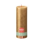 Bolsius Rustic Pillar Candle Shimmer Christmas - Gold 190mm x 68mm