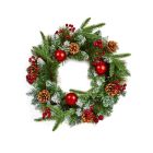 Premier Red Decorative Wreath - 40cm