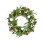 Premier Silver Decorative Wreath - 40cm