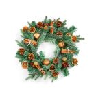 Premier Luxury Christmas Blue/Green Decorated Wreath 40cm Oranges